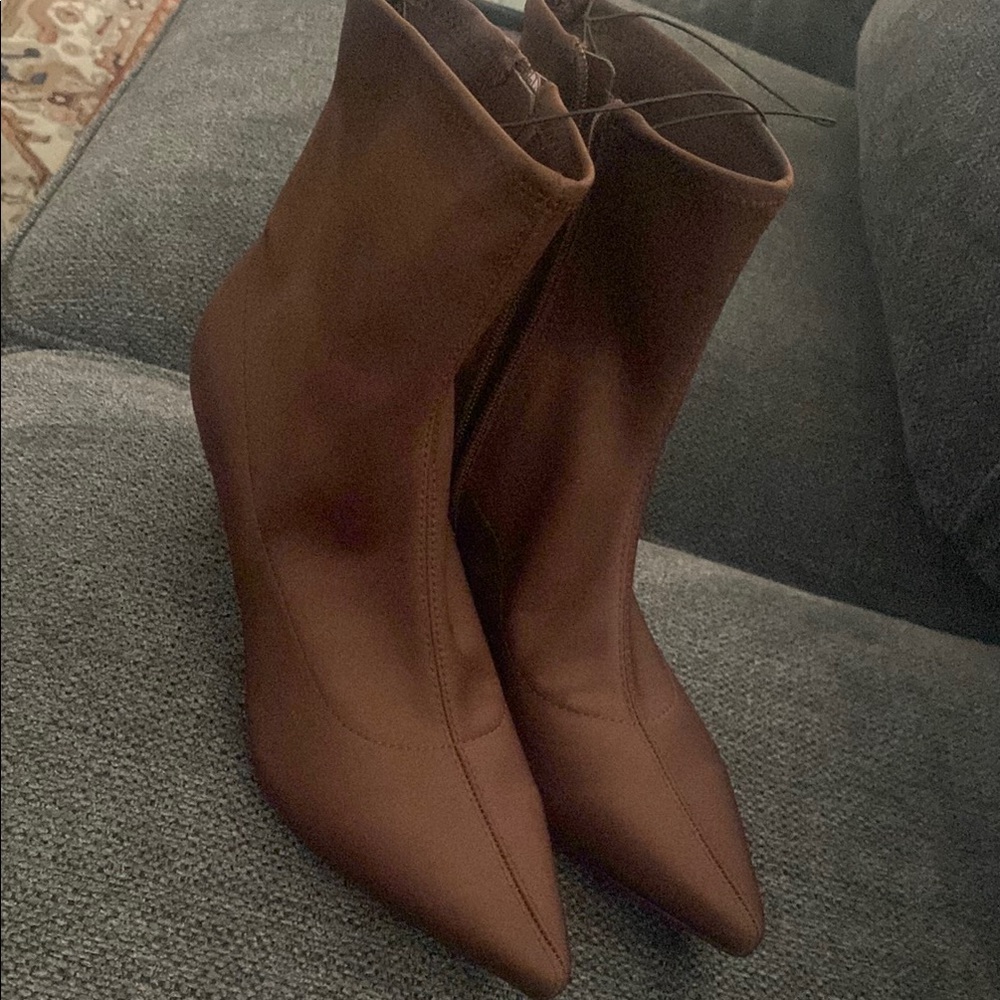 Brown Ankle Boots Kitten Heals